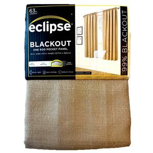 1pc 42" x 63" Blackout Window Curtain Panel Samara Latte Tan Cream Eclipse NEW